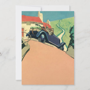 Viaje en coche convertible en el país