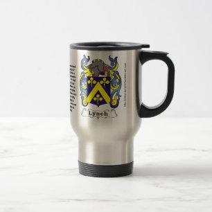 Viaje Escudo de armas de la familia de Lynch en una taza