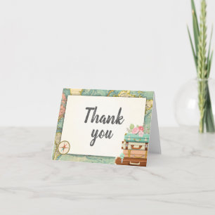 Viaje Gracias tarjeta World map Miss to Mrs Bridal