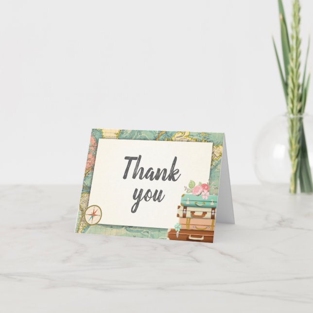 Viaje Gracias tarjeta World map Miss to Mrs Bridal (Anverso)