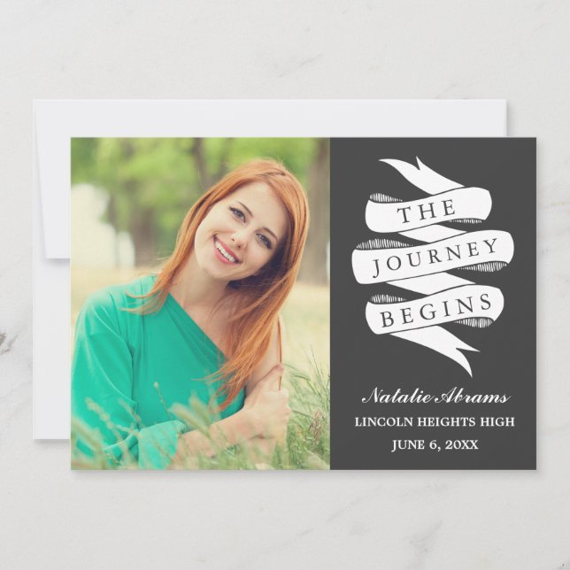 Viaje | Invitación de la fiesta de graduación de c (Anverso)