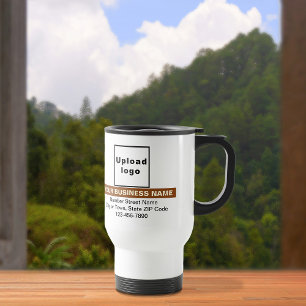 Viaje Marca de negocios con resaltado marrón en la taza