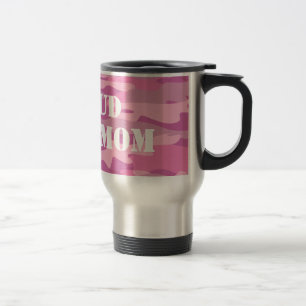 Viaje Orgullosa madre del ejército viaja con la taza de