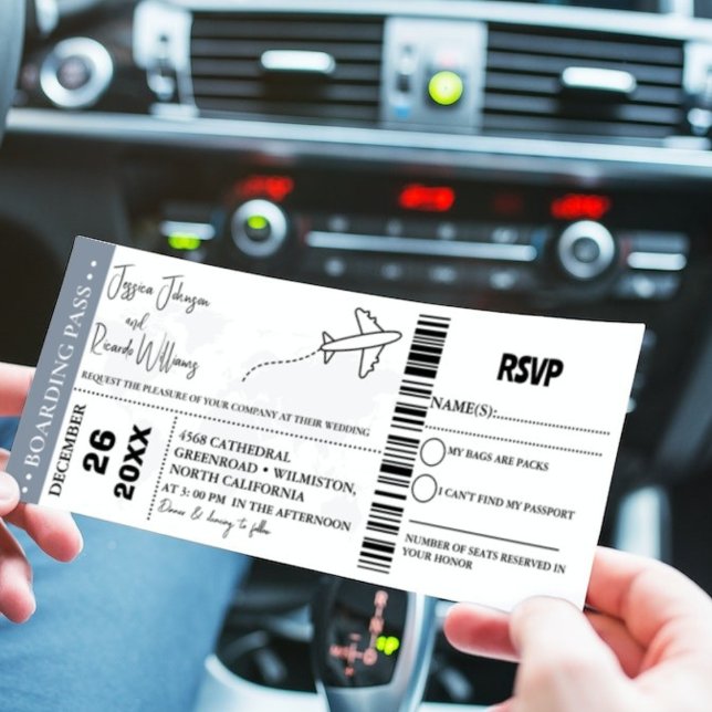 Viaje para tarjeta de embarque de la invitación a  (Subido por el creador)
