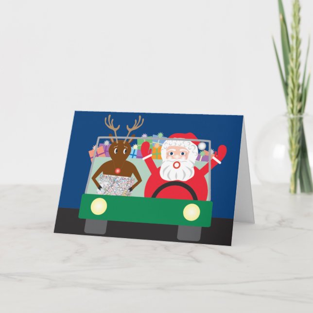 Viaje por carretera con la tarjeta de felicitación (Anverso)