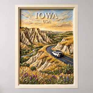 Viaje por carretera en Iowa Arte de la naturaleza