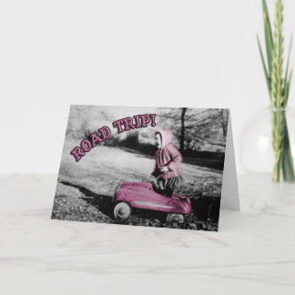 ¡Viaje por carretera! tarjeta - rosa fuerte