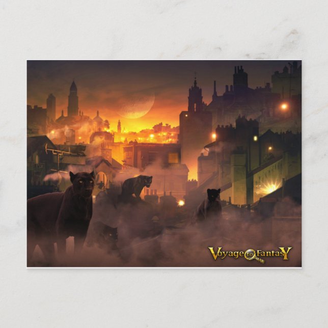 Viaje postal a la fantasía - Felinos orientales (Anverso)