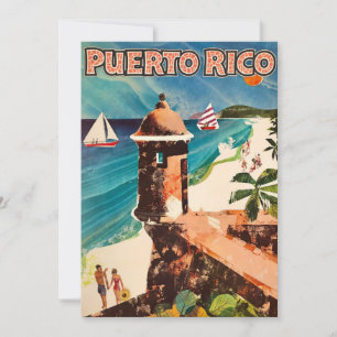 Viaje Puerto Rico 5x7 Tarjeta Postal Grande