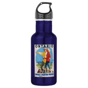 Viaje Retro Botella de agua Poster de Ontario