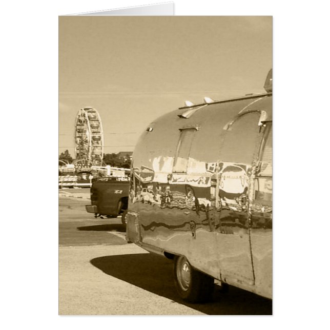 Viaje retro brillante viaje camping caravana campe (Frente)