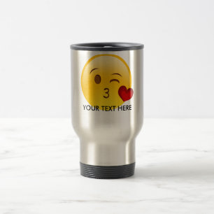 Viaje Sople una taza de la emoji del beso - añada su