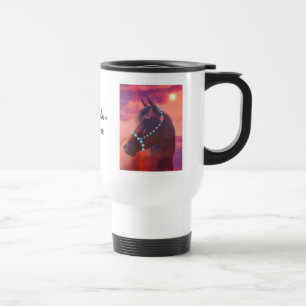 Viaje Taza árabe de la salida del sol de los caballos
