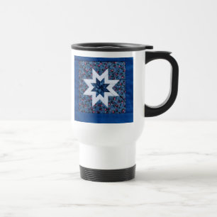 Viaje taza azul del viajero de la estrella del edredón