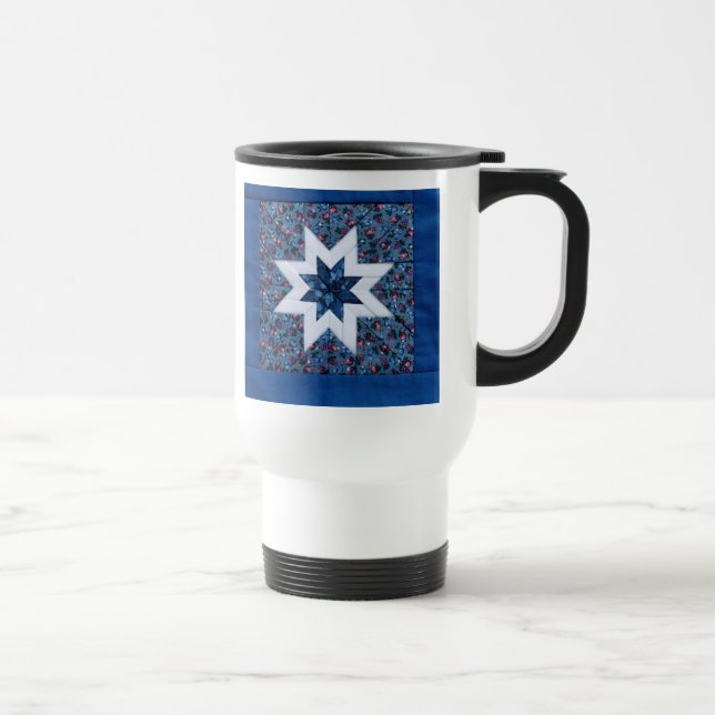 Viaje taza azul del viajero de la estrella del edredón (Derecha)