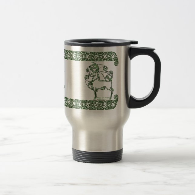 Viaje Taza céltica, diseño #2 de los ciervos de Herne (Derecha)