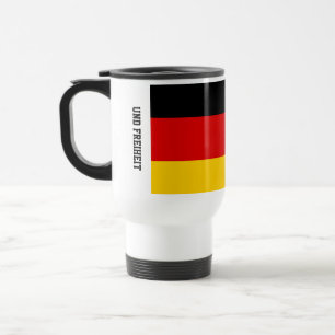 Viaje Taza con la bandera de Alemania Unidad Justicia Li