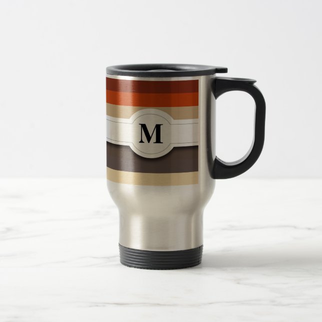 Viaje Taza con patrón de rayas marrones (Derecha)