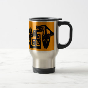 Viaje Taza de aluminio con motivo mexicano antiguo