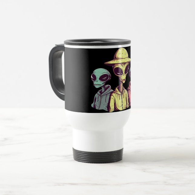 Viaje Taza de café Alien Duo – Retro Sci-Fi (Anverso izquierdo)