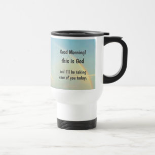 Viaje Taza de café "Buenos días, soy Dios"