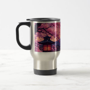 Viaje Taza de café con flores de cerezo de anime