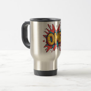 Viaje Taza de café de arte pop “¡OMG!” de cómic retro