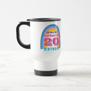 Viaje Taza de café de cumpleaños anual Retro Rainbow