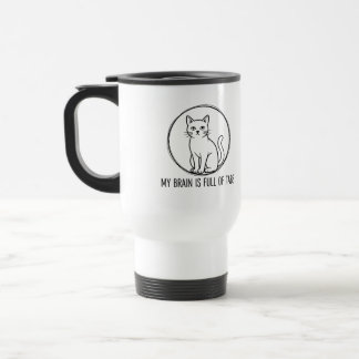 Viaje Taza De Café De Gato Divertido - Mi Cerebro Está L