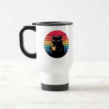 Taza de café de gato gruñón – Mañana retro diverti