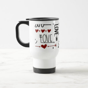 Viaje Taza de café de tipografía del amor