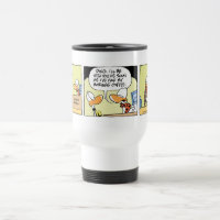 Taza de café divertida del dibujo animado del pato