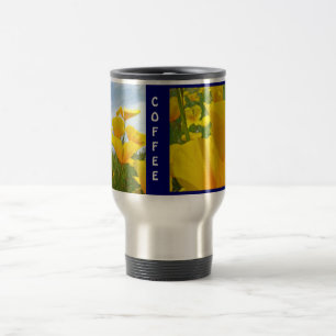 Viaje Taza de café Flores de Amapola Naranja Taza de caf