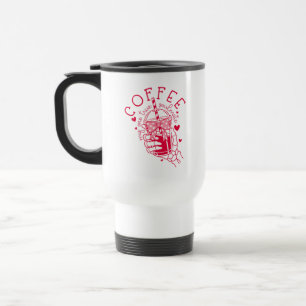 Viaje Taza de café Mano de Esqueleto Corazones Rojos Gót