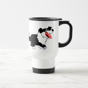 Viaje Taza de Commuter Collie de Borde de Dibujos Animad
