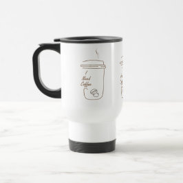 Viaje Taza de dibujos animados Necesito café