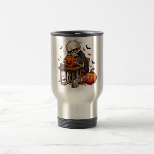 Viaje Taza de Halloween con esqueleto bebiendo de calaba