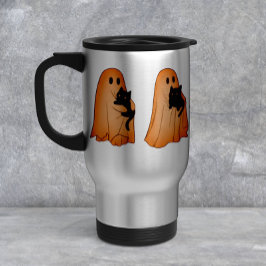Viaje Taza de Halloween de fantasma lindo y gato negro