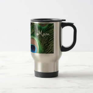Viaje Taza de la pluma del pavo real para la mamá