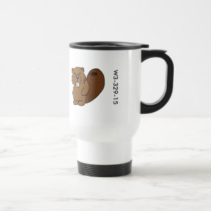 Viaje Taza de madera del castor de la insignia