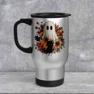 Viaje Taza de otoño personalizada con fantasma y gato ne