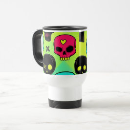 Viaje Taza de viaje/de diario con patrón de cráneo