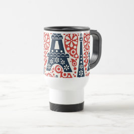 Viaje Taza de viaje/flujo París Folk Floral