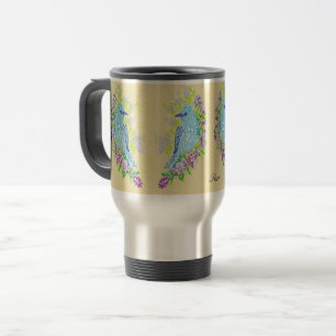 Viaje Taza de viaje/ pájaros azules de la felicidad