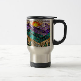 Viaje Taza de vidrio emplomado Amanecer en la Montaña 