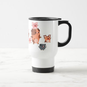 Viaje Taza linda del viajero de la familia del cerdo del