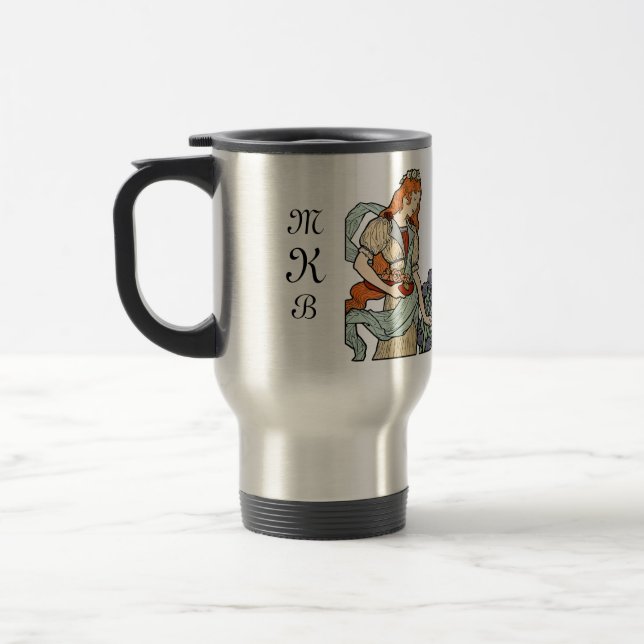 Viaje Taza personal de la cita del monograma de la (Izquierda)