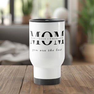Viaje Taza personalizada minimalista con nombre de mamá