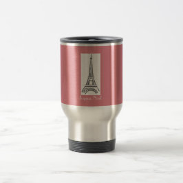 Viaje Taza rosa de Navidad francesa con Torre Eiffel Joy