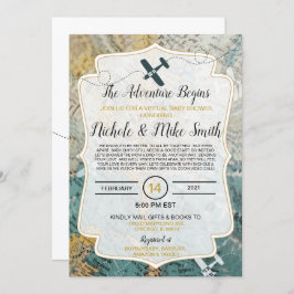 Viaje Tema tarjeta de invitación a la ducha de beb